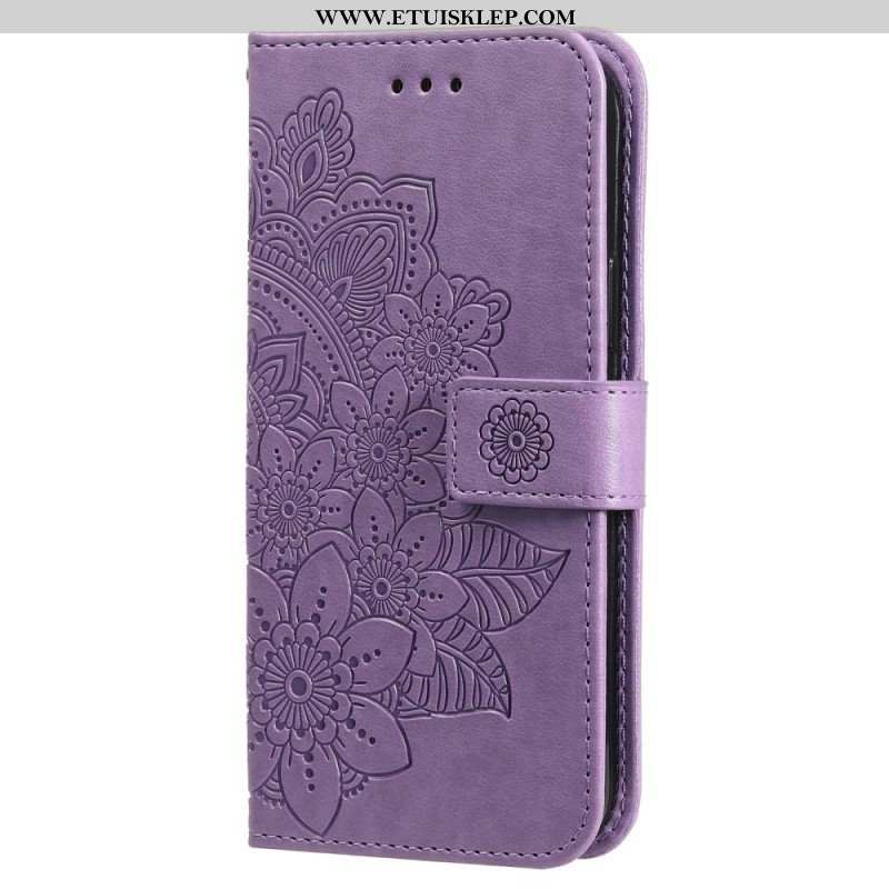 Etui Folio do Xiaomi Redmi Note 12 5G z Łańcuch Mandala Kwiatowa Na Pasku